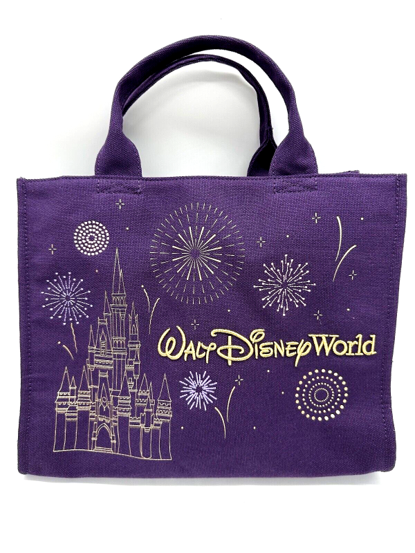 Disney Parks Walt Disney World Cinderella Castle Purple Canvas Bag NWT 2025 on Sale