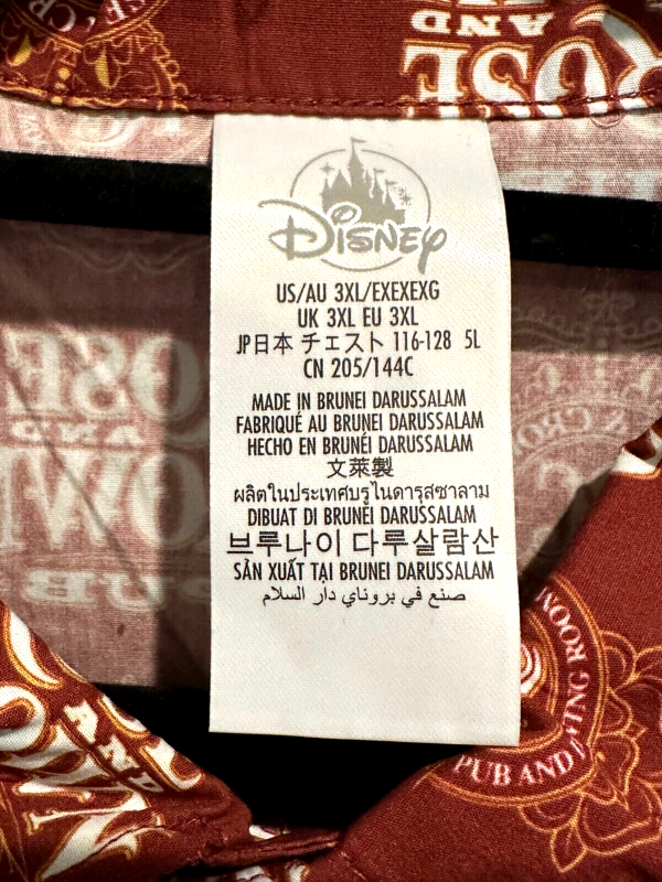 Disney Parks Epcot Rose and Crown Pub Button Up Shirt 3XL Camp United Kingdom World Showcase Online Sale