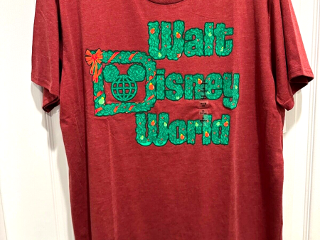 Disney Parks Walt Disney World Logo Holiday Christmas T Shirt XL WDW Holly Ivy Supply