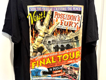 2023 Universal Studios Poseidon’s Fury Final Tour TShirt XL Islands Of Adventure For Sale