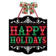 Traditional Christmas Wood Sign With Burlap Bow 12in Supply