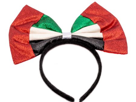 UAE Jumbo Bow Headband- Glitter 8in x9in Online