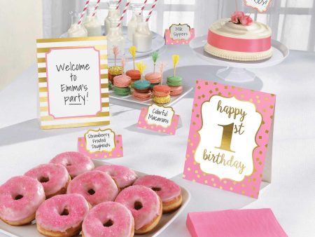 1st Birthday Girl Buffet Decorating Kit on Sale