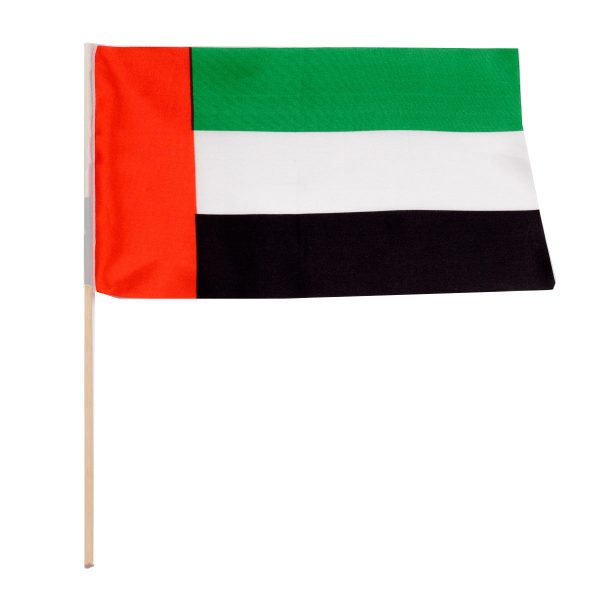 UAE Flag with Rod 17.7 x 35.5 inch (45 x 90 cm) Cheap